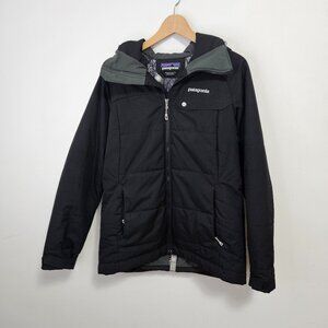 Patagonia Women's Recco Insulated Ski Jacket Sz M Black  Snow Winter Sports